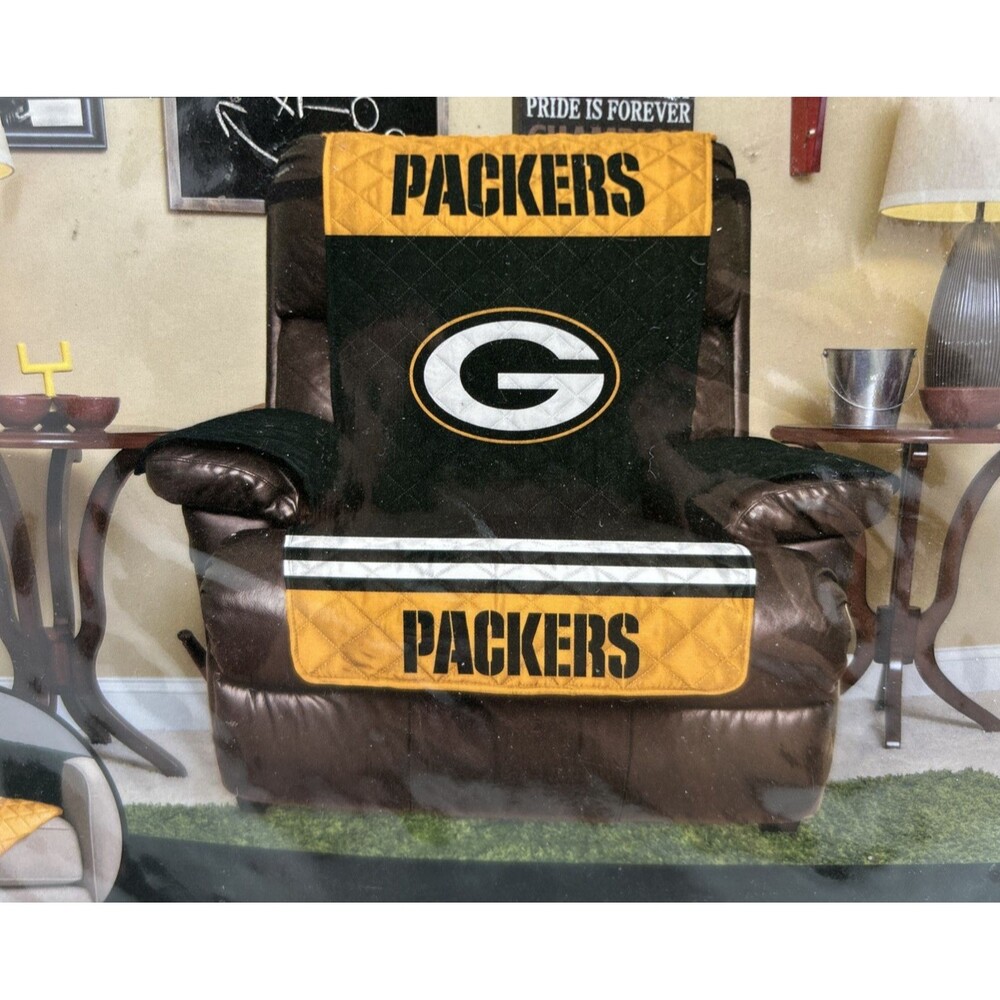 Green Bay Packers NFL Reversible Furniture Protector for Recliners 80 x 65 NIP